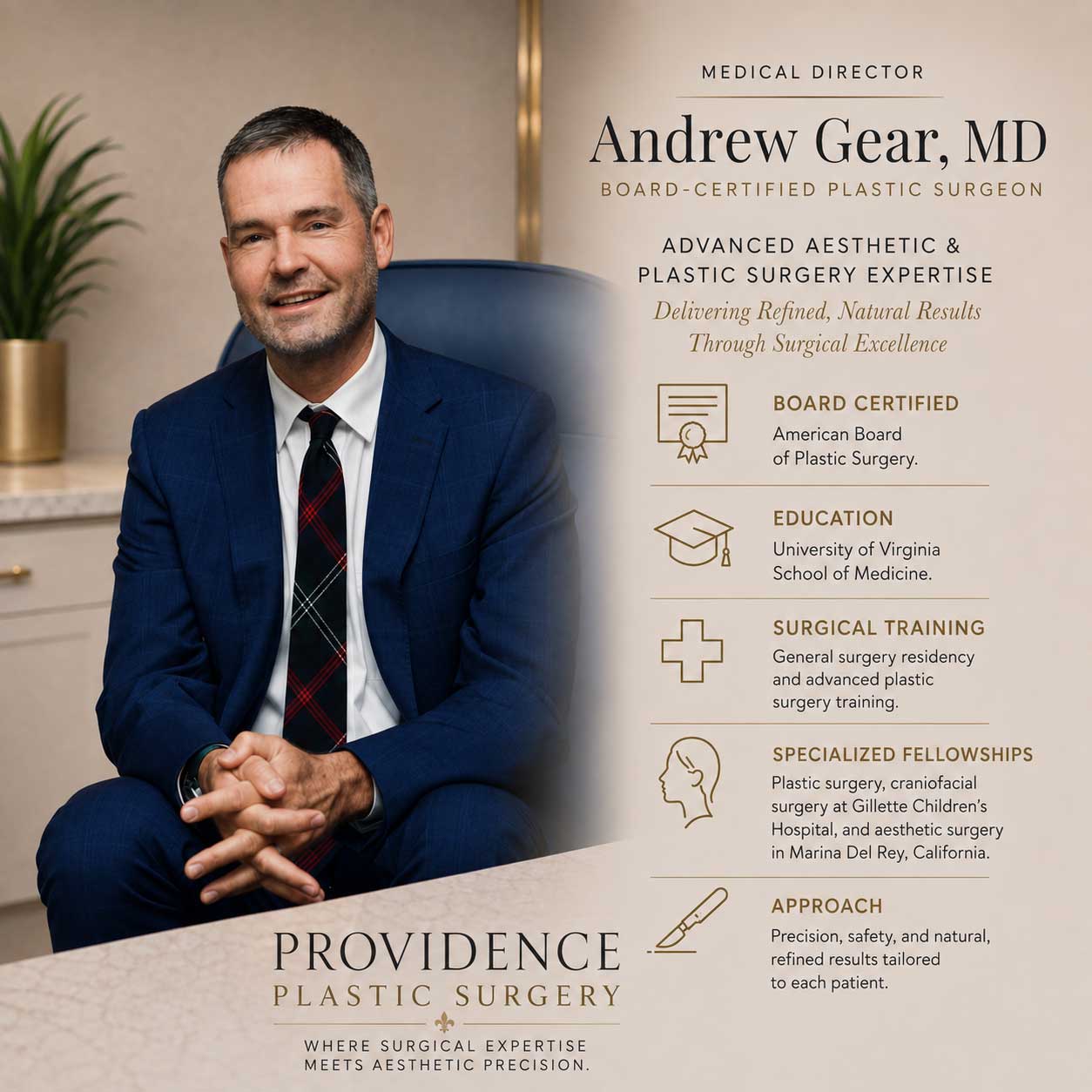 Andrew Gear MD board-certified plastic surgeon Providence Plastic Surgery Charlotte NC